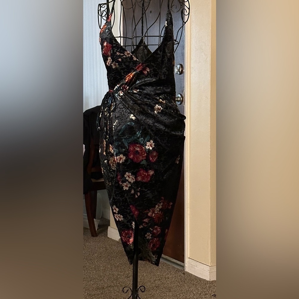 Super sexy spaghetti strap wrap dress